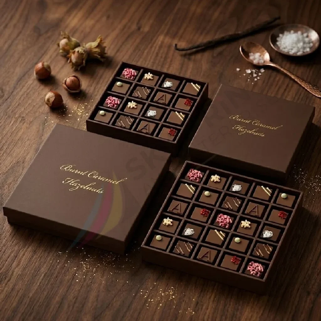 rigid gift boxes for sweets luxury rigid packaging boxes UK with custom design with inserts