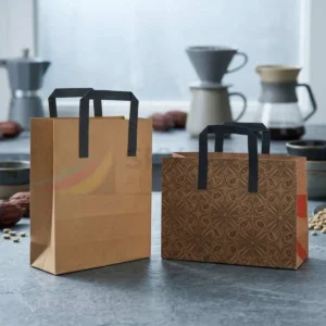 Custom flat handle paper bags for UK businesses