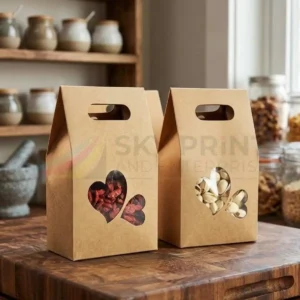 Die cut handle bags for custom packaging