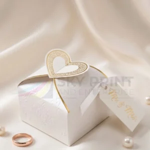 Stylish wedding favor boxes made for personalised gifts, treats, and memorable guest table displays.