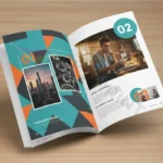 Business team reviewing printed marketing materials