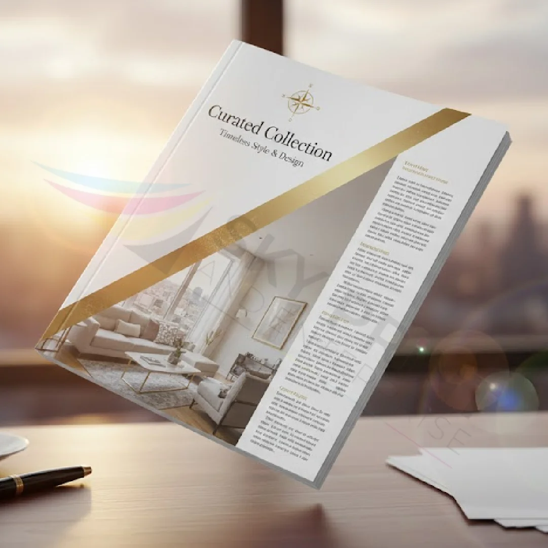 product catalog printing UK showing glossy, matte, silk, and cardstock paper options