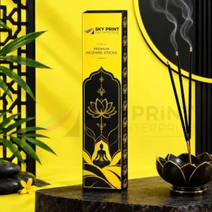 Custom printed box of incense with branded packaging design