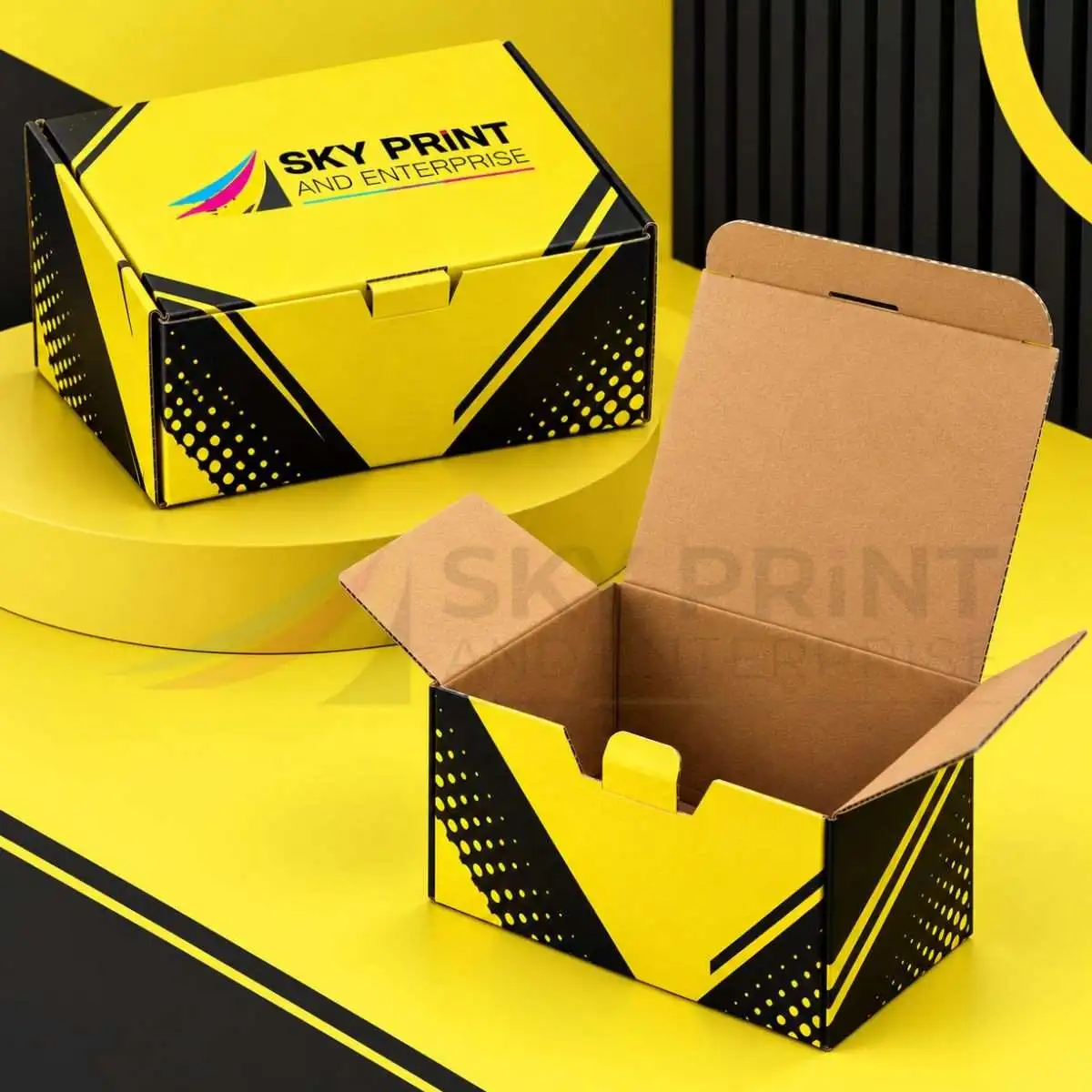 Corrugated Boxes UK Sky Print & Enterprise Corrugated cardboard boxes for shipping and product packaging in the UK.