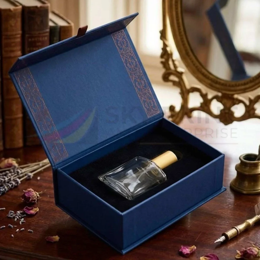 Magnetic rigid perfume box for luxury fragrance packaging