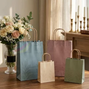 Branded paper gift bags for custom packaging