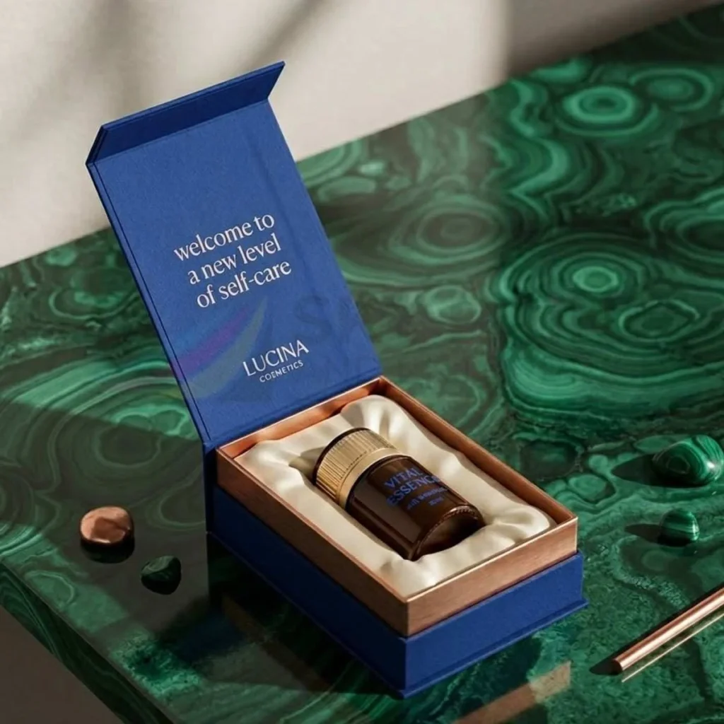 Luxury magnetic rigid custom serum box packaging with premium finish for skincare and cosmetic serum bottles