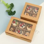 Eco-friendly Cup Cake Box with Window and Insert – Sustainable Bakery Boxes UK