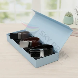 Custom magnetic belt box with secure closure for premium belts in the UK