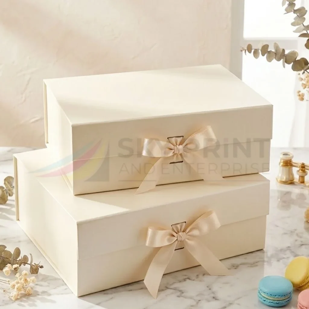 Branded rigid gift boxes with magnetic closure premium packaging UK