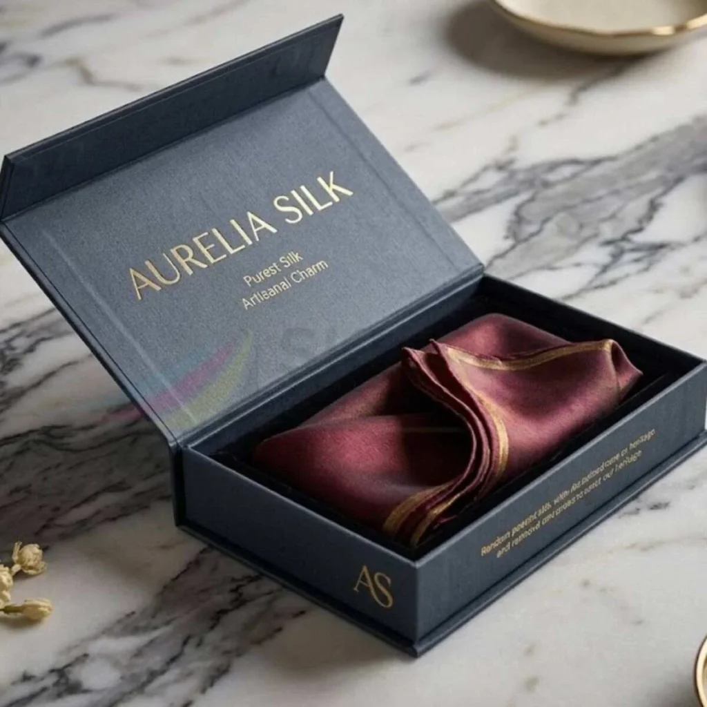 Magnetic rigid scarf gift box UK luxury packaging for scarves