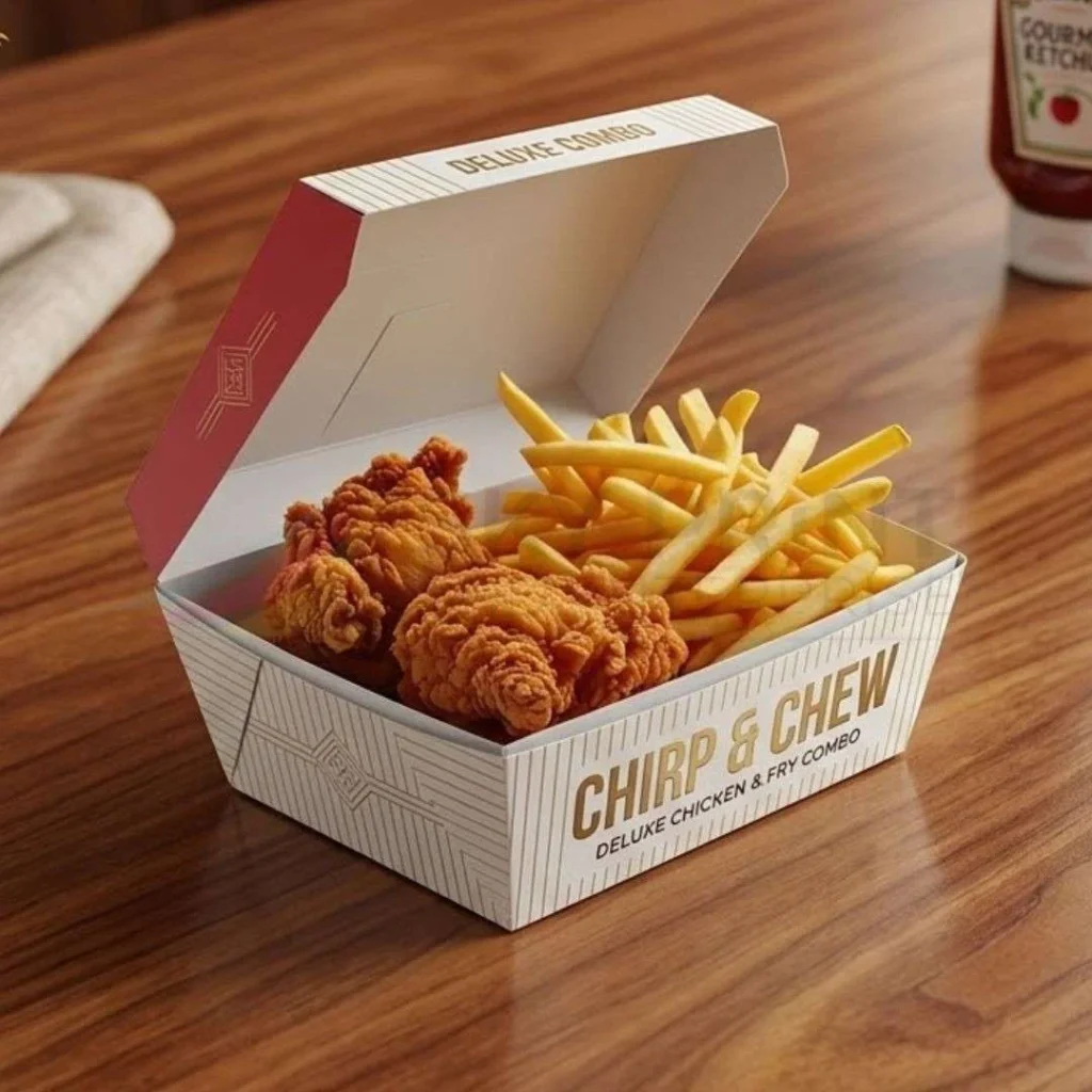 Printed custom chicken boxes with logo branding UK