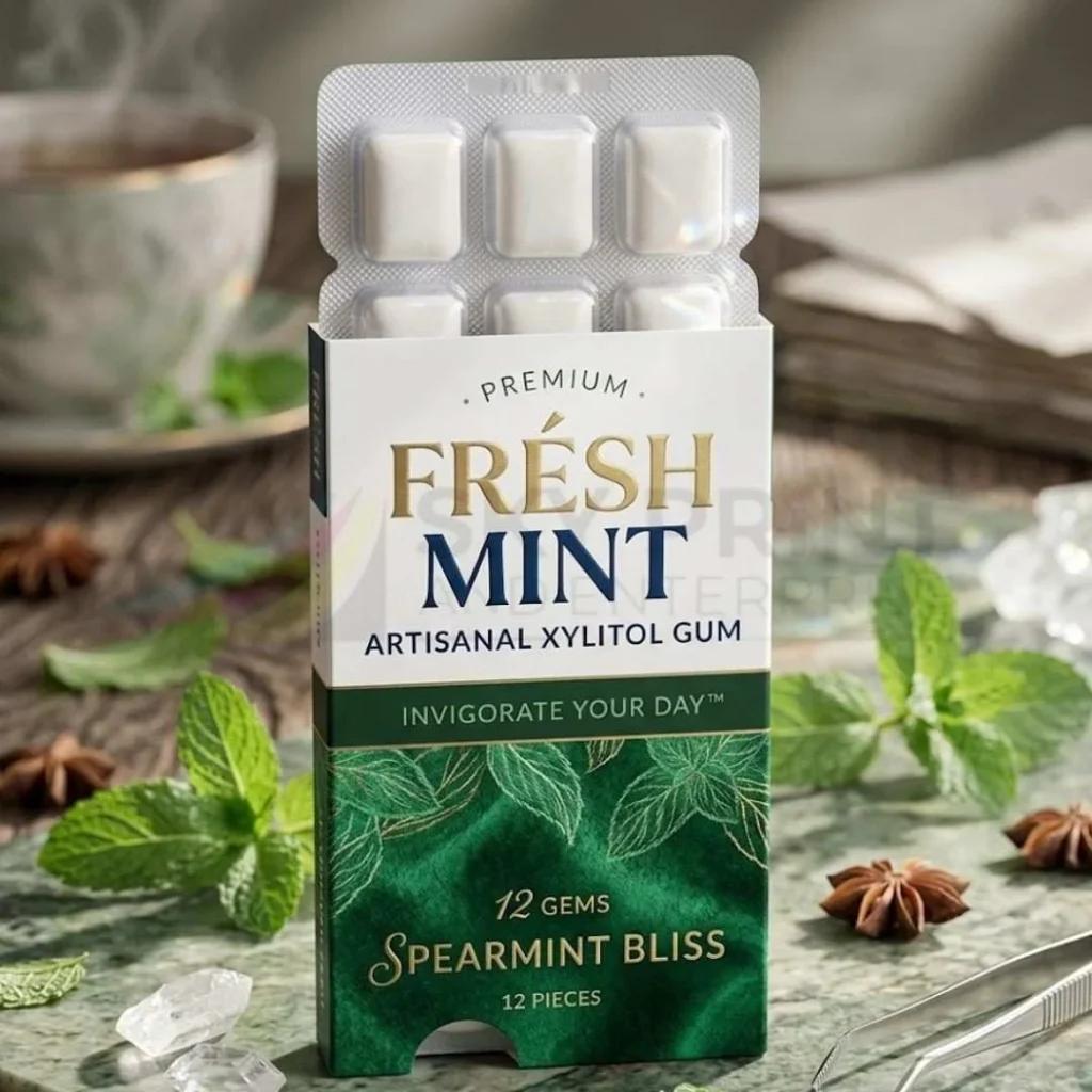 Custom chewing gum packaging box design UK