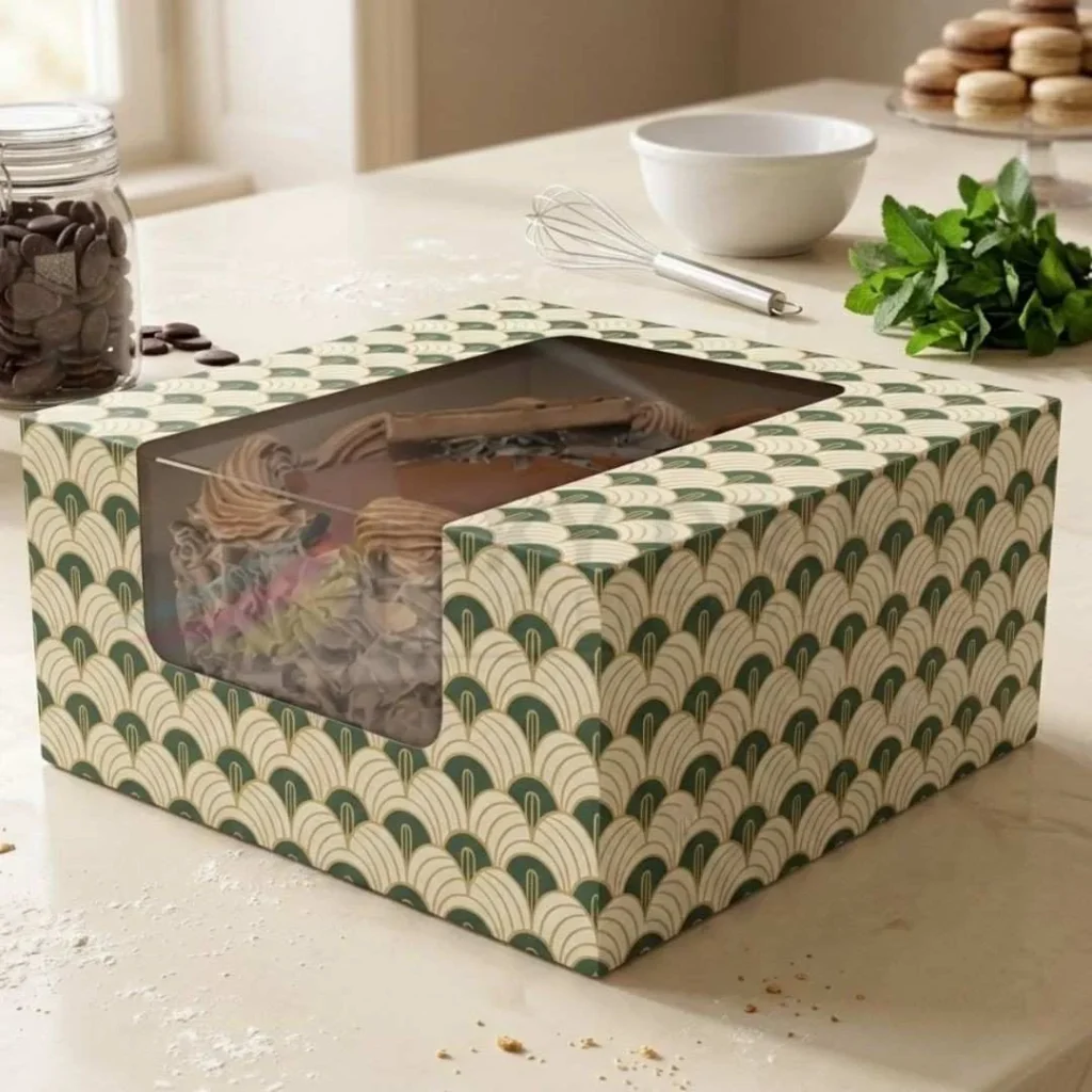 custom cake boxes with window uk bakery display packaging printed