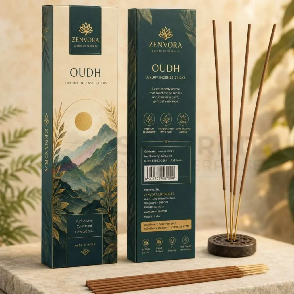 Custom printed incense packaging boxes with premium retail branding
