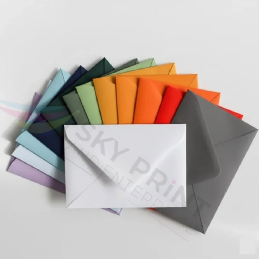 Coloured custom envelopes in premium finishes for branding and marketing