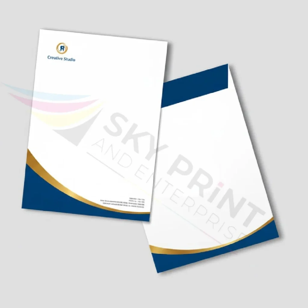 Custom printed envelope with company branding and logo for business mail