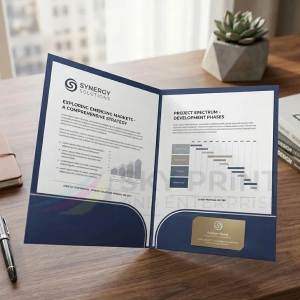 Presentation folder designs for legal healthcare education finance and corporate industries