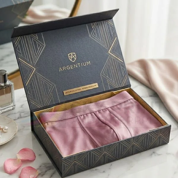 Luxury rigid magnetic underwear box with premium finishing