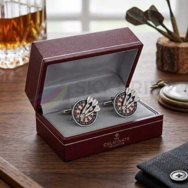 Personalised cufflink boxes in jewellery style rigid packaging