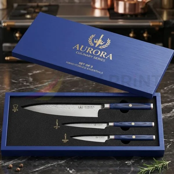 Two Piece Rigid Knife Packaging Boxes for Luxury Presentation
