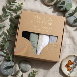 Eco-friendly kraft underwear packaging boxes with custom branding
