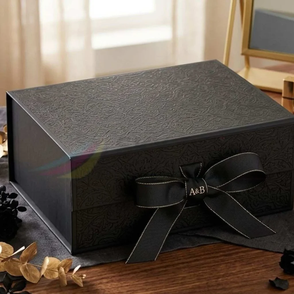 Custom magnetic gift box with luxury finish and secure magnetic closure