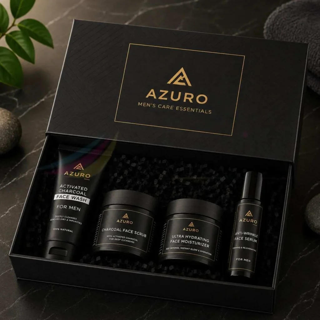 Custom Face Wash Boxes Wholesale in a rigid magnetic box with custom foam insert for premium skincare packaging.