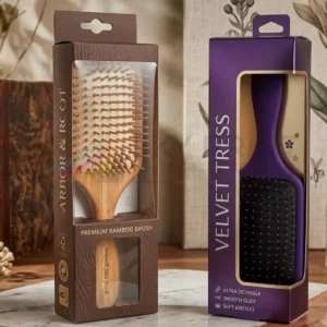 Custom printed cardboard comb box with window for retail display and branding