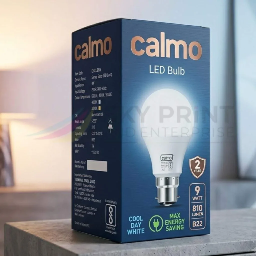 Custom printed single light bulb packaging box made from durable cardboard