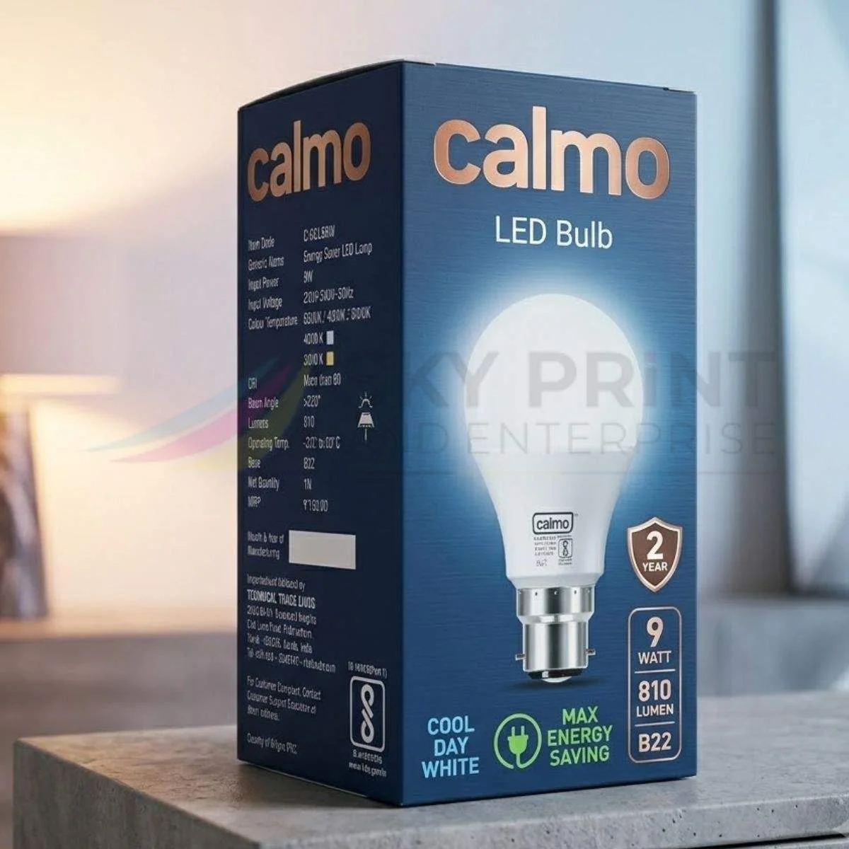 Custom printed single light bulb packaging box made from durable cardboard