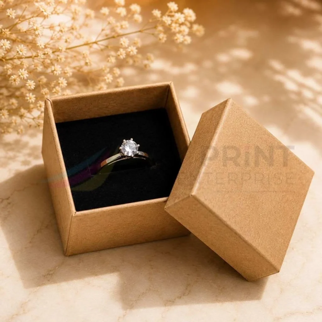 Custom luxury engagement ring box for branded jewellery packaging