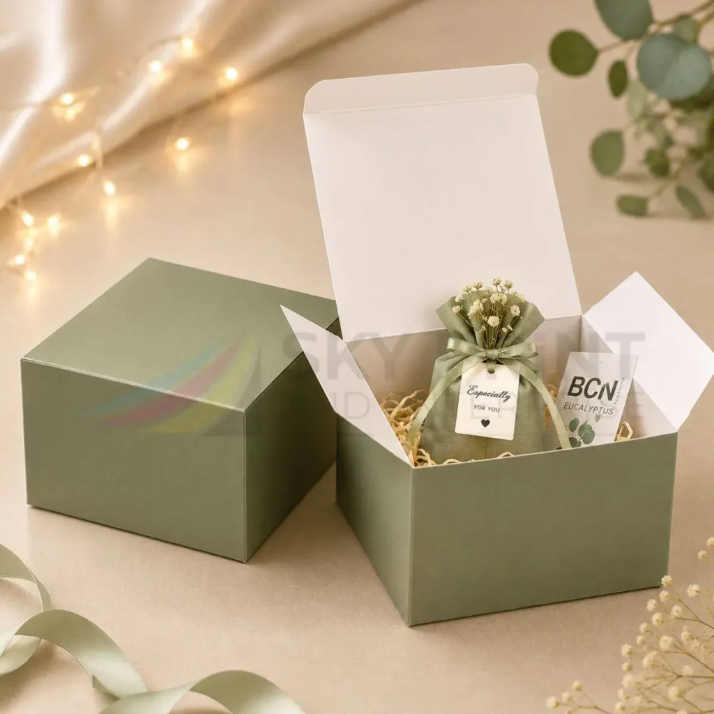 Custom folding carton gift box made from printed cardboard for retail packaging