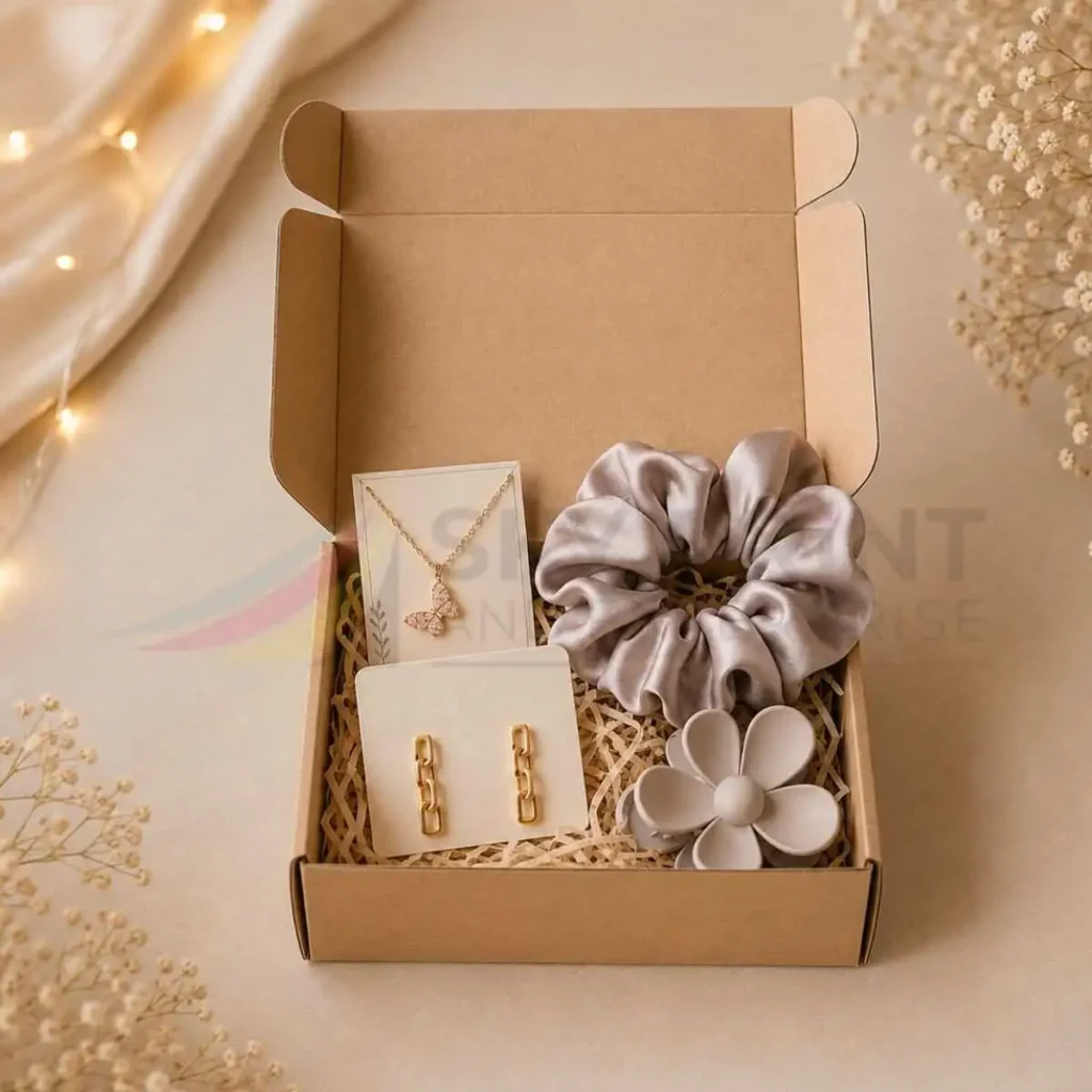 Custom printed mailer gift box with fitted insert for secure product presentation
