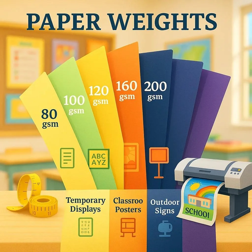 Paper GSM comparison from 80 to 200 GSM