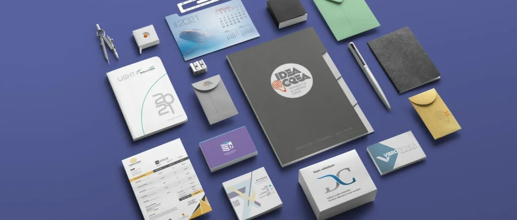 Printed brochures and booklets produced from commercial paper material
