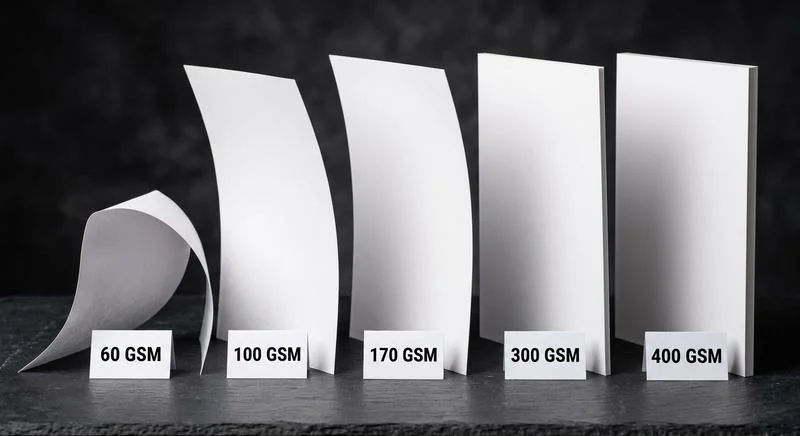 Paper thickness and caliper comparison between different paper stocks