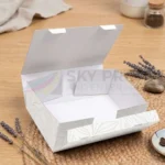 Self lock cardboard box showing folding and locking construction
